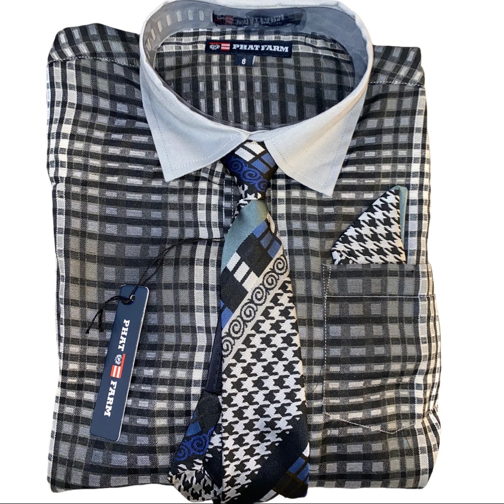 Dress Shirt, Tie & Handkerchief New with tags